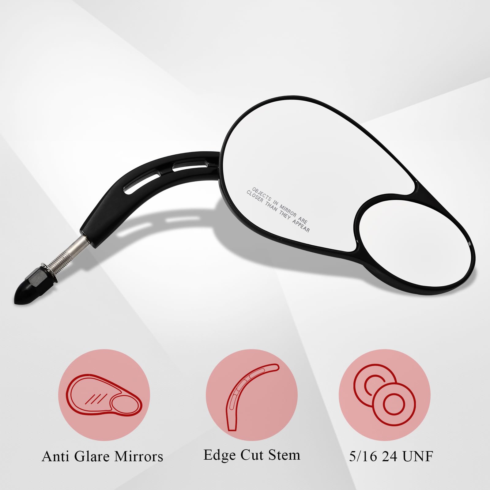 Wowtk Split Vision Rearview Mirrors Fits For Harley 1982-2024 Most Models Road King Street Glide Road Glide Softail Iron 1200 Iron 883 Deluxe Fat Boy Sport Glide Xg750 Xg500 Sportster,Black